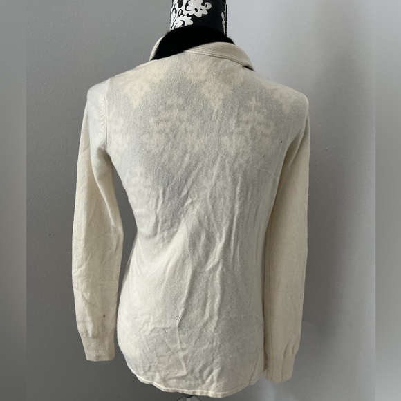 Neiman Marcus Cream and Black Cardigan Sz S - Picture 4 of 10
